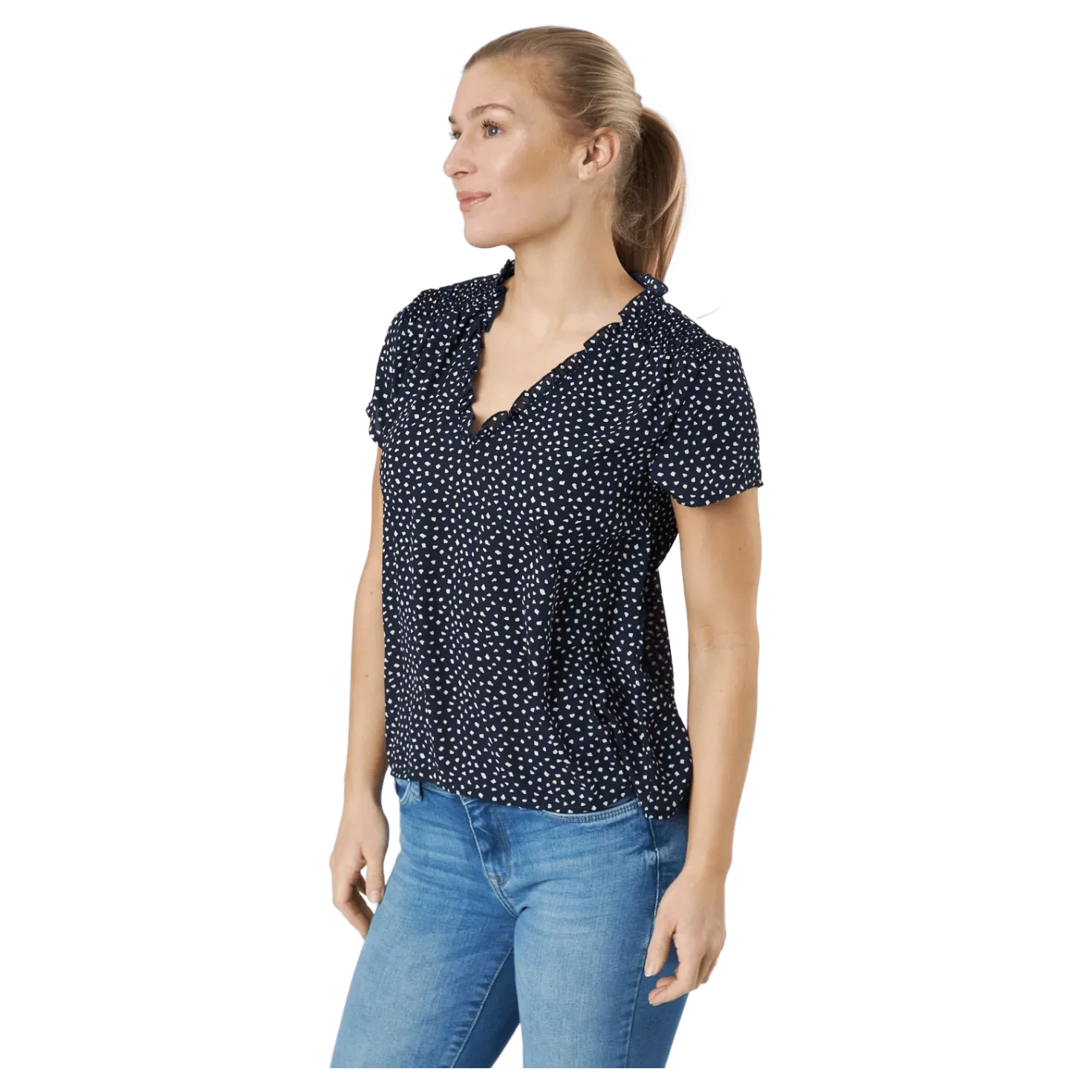 Onlsonja Life S/s V-neck Top P Night Sky