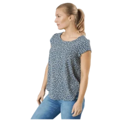 Onlvic Ss Aop Top Ptm Blue Mirage