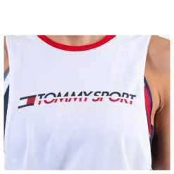 Open Back Tape Tank Top White