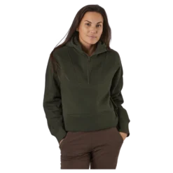Oversized Zip Hood Forest Green