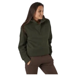 Oversized Zip Hood Forest Green