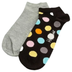 2-Pack Big Dot Low Socks Black