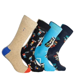 4-pack Healthy Lifestyle Socks Multi Color