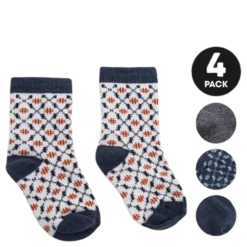4-Pack Infant Wool Socks Blue