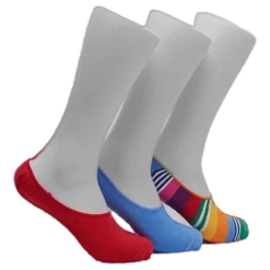 3-Pack Multi Stripe Liner Sock Blue