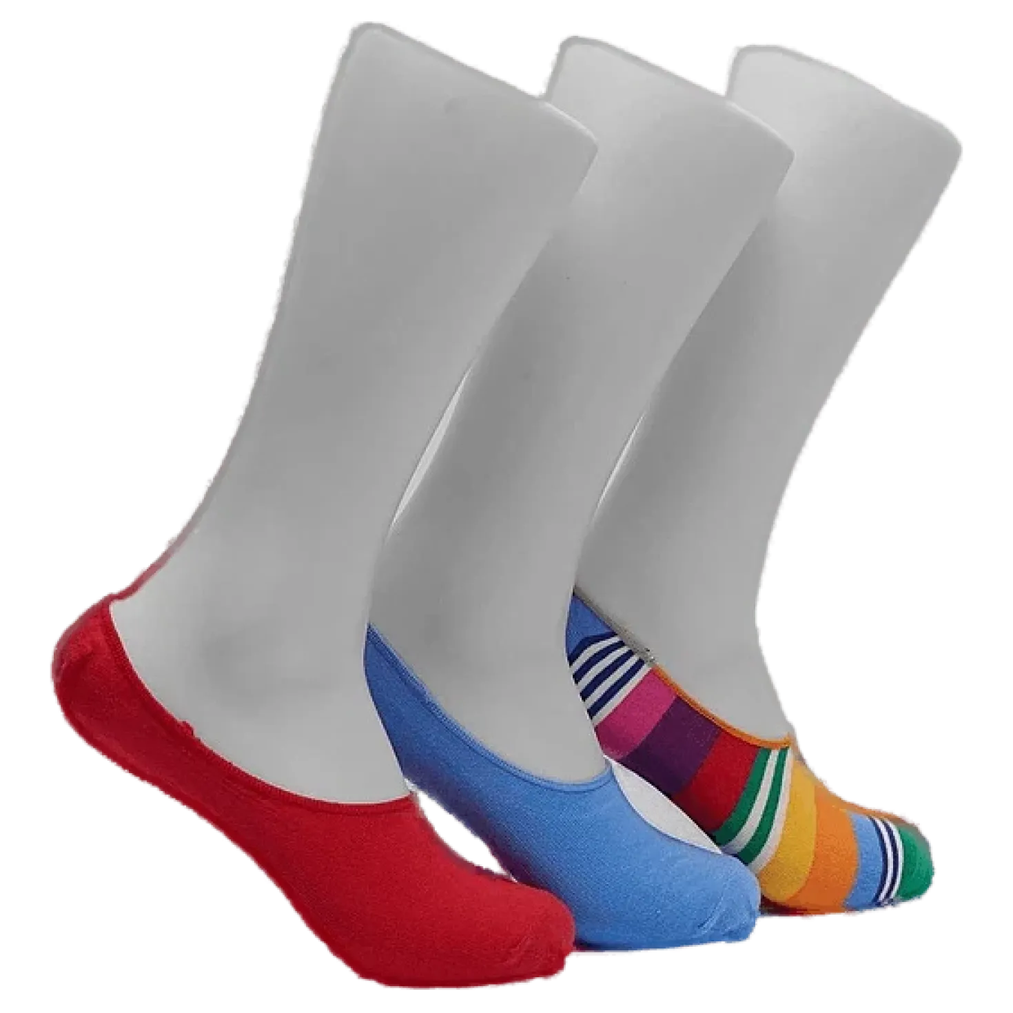 3-Pack Multi Stripe Liner Sock Blue