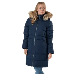 Paranaque Long Down Parka Jacket Blue