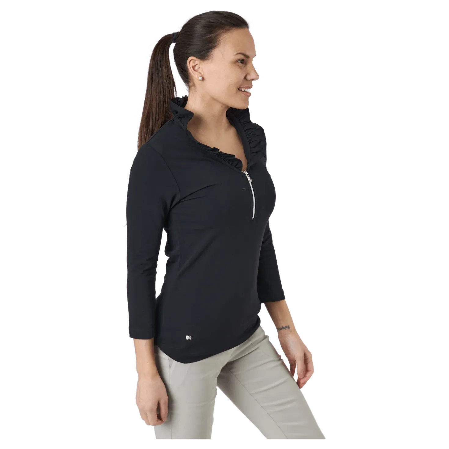 Patrice 3/4 Polo Shirt Black