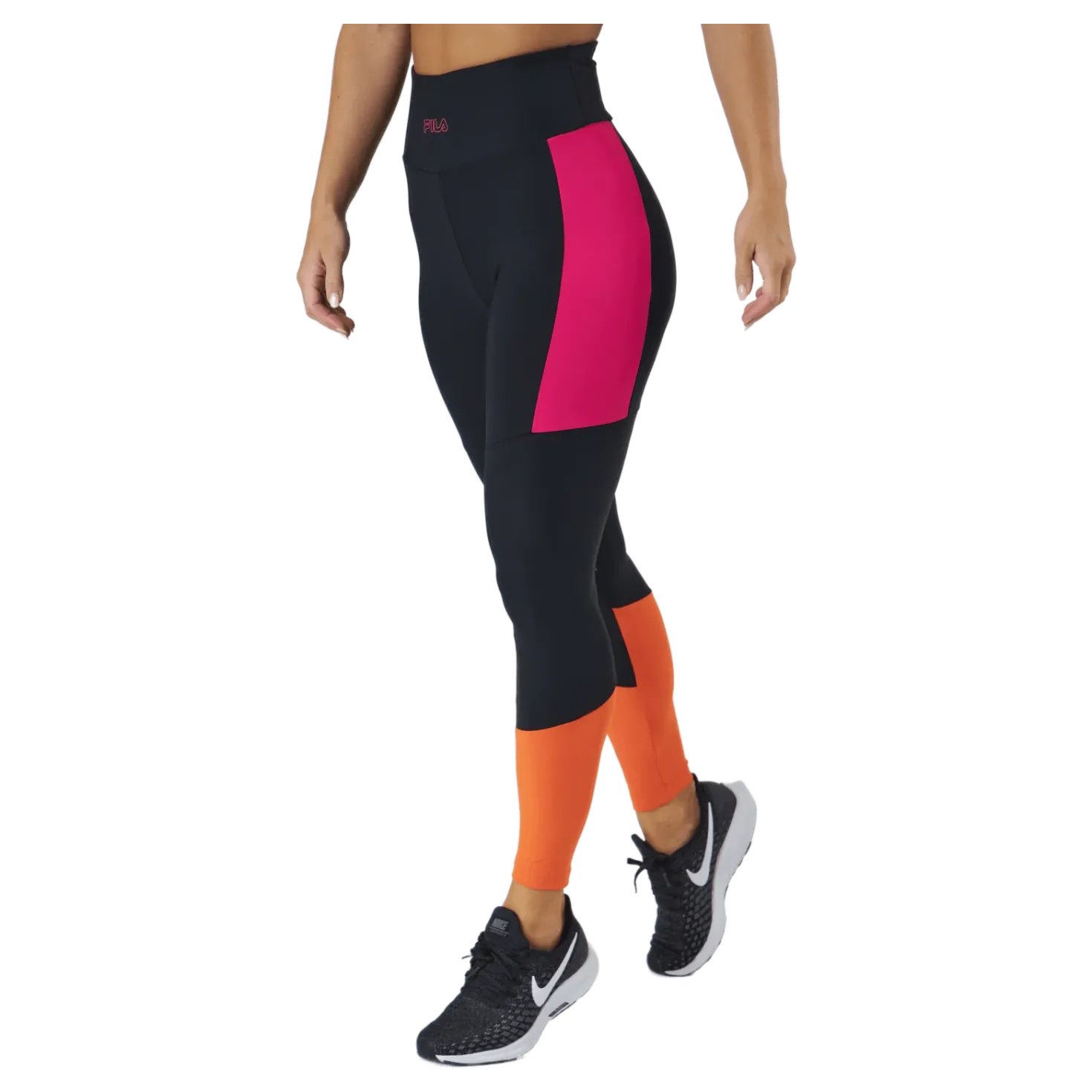 Paula High Waist 7/8 Tight Black-beetroot Purple-mandarin