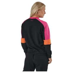 Paulina Cropped Crew Sweat Black-beetroot Purple-mandarin