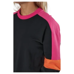 Paulina Cropped Crew Sweat Black-beetroot Purple-mandarin