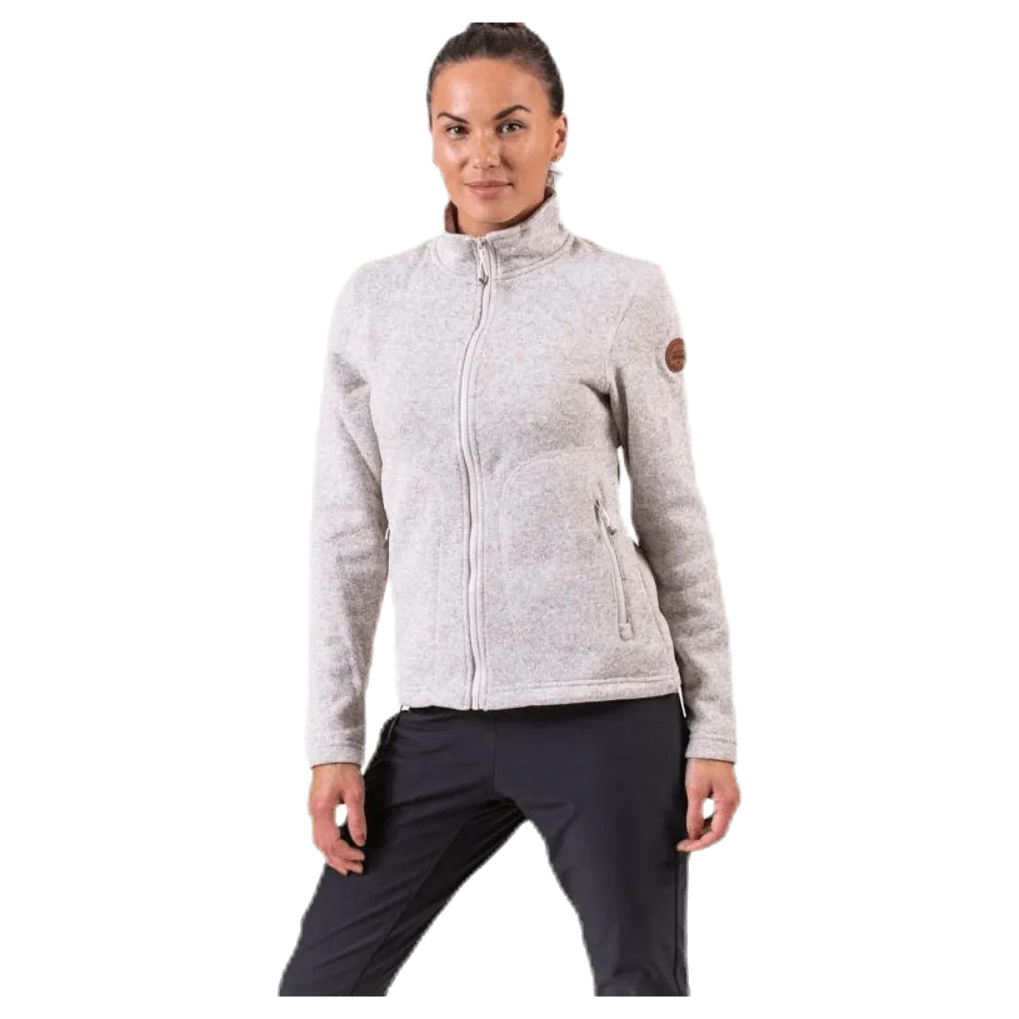 Paulina Melange Fleece Jacket Beige