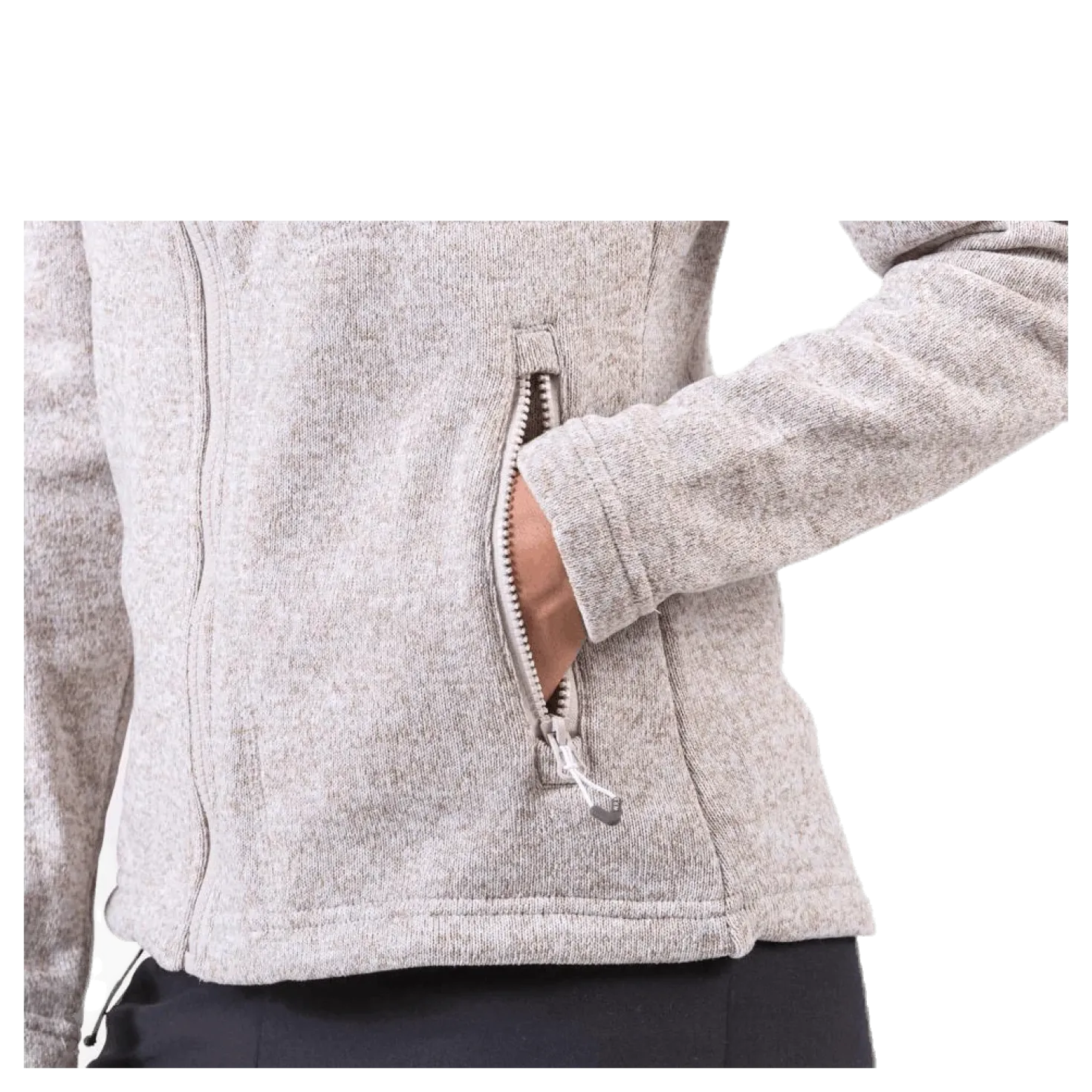 Paulina Melange Fleece Jacket Beige