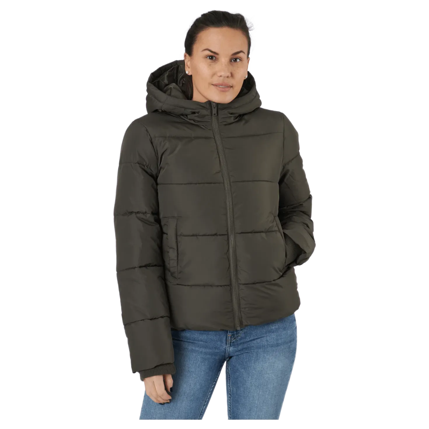 Pcbee New Short Puffer Jacket Black Olive