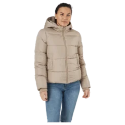 Pcbee New Short Puffer Jacket Silver Mink
