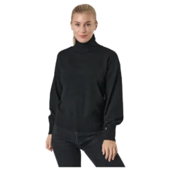 Pccava Ls High Neck Knit Bc Black