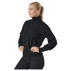 Pccava Ls High Neck Knit Bc Black