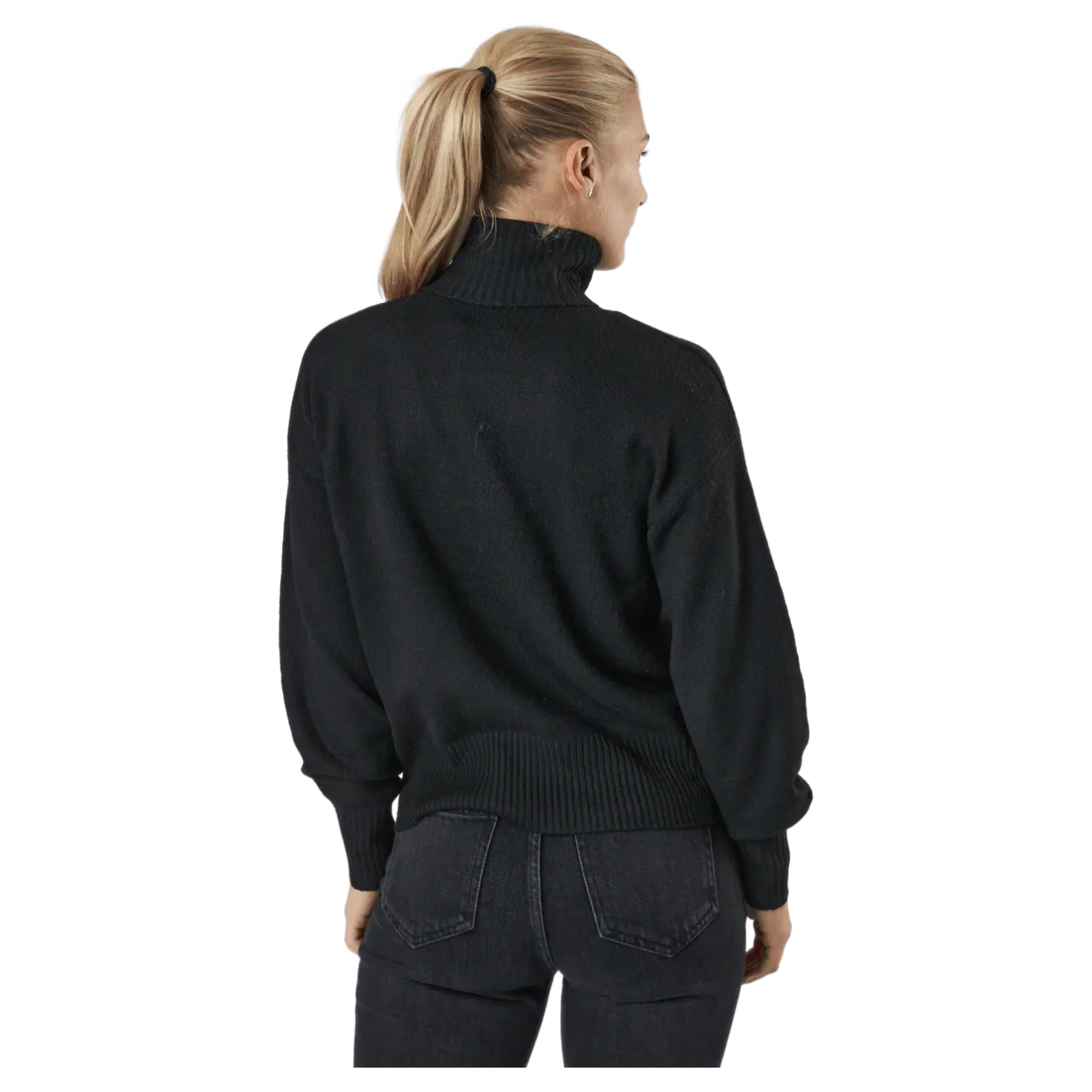 Pccava Ls High Neck Knit Bc Black