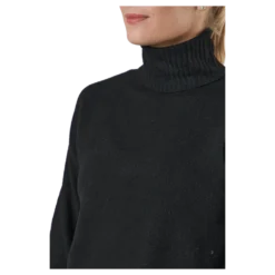 Pccava Ls High Neck Knit Bc Black