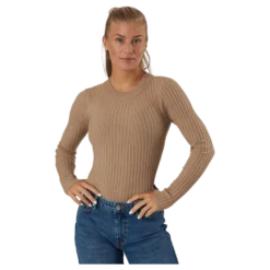 Pccrista Ls O-neck Knit Bc Silver Mink