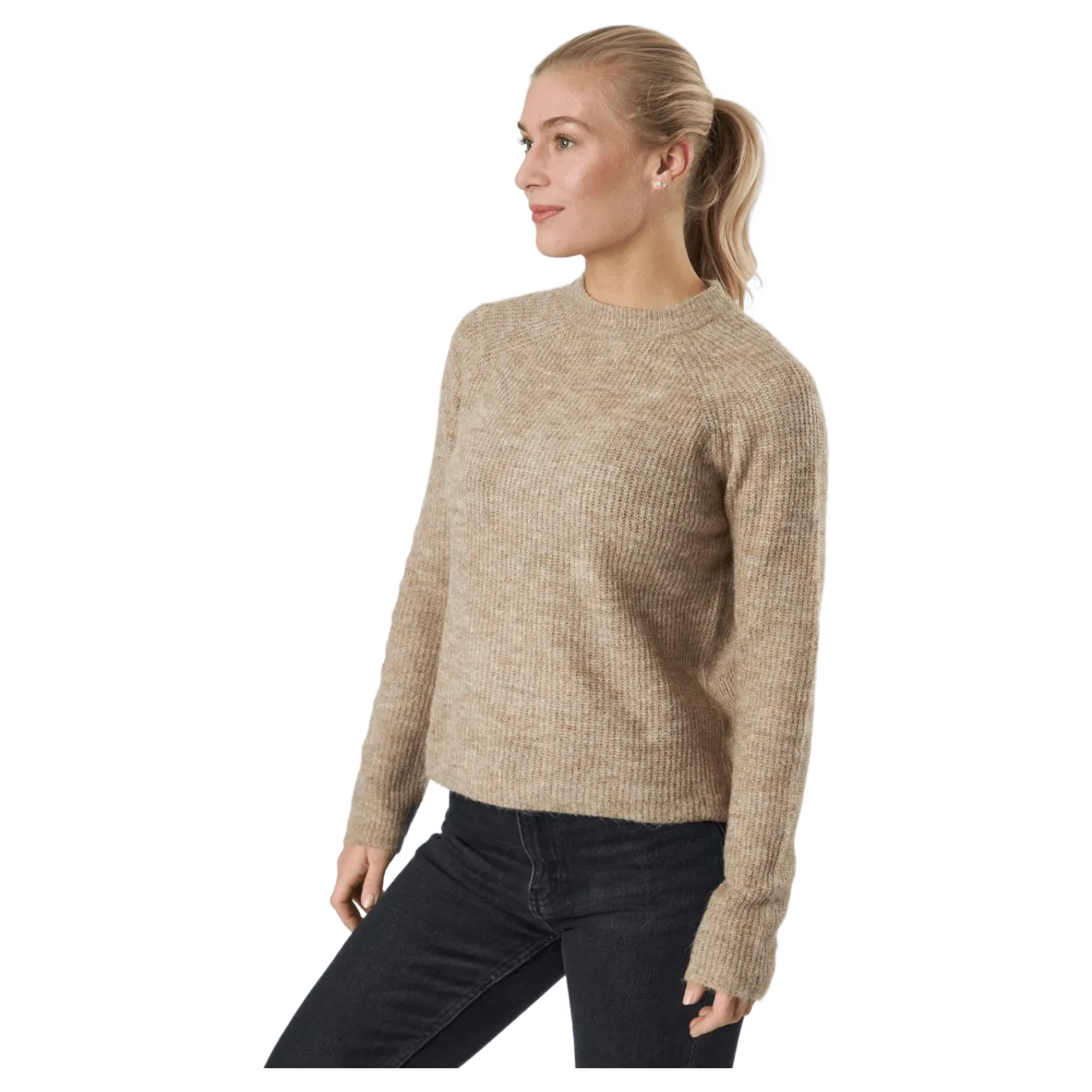 Pcellen Ls O-neck Knit Bc Silver Mink