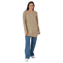 Pcellen Ls V-neck Knit DressSilver Mink