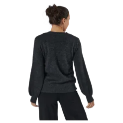 Pcperla Ls Knit Bc Dark Grey Melange