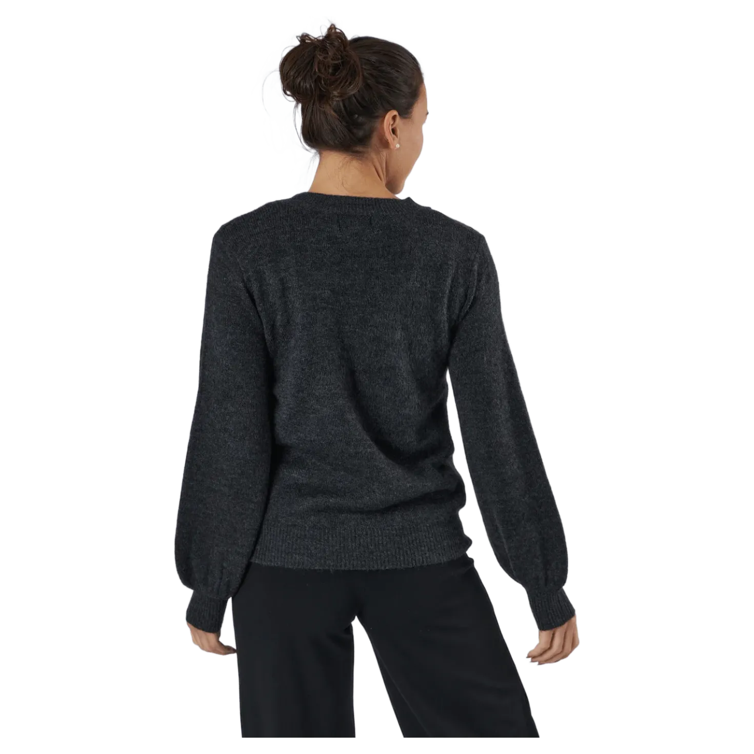 Pcperla Ls Knit Bc Dark Grey Melange