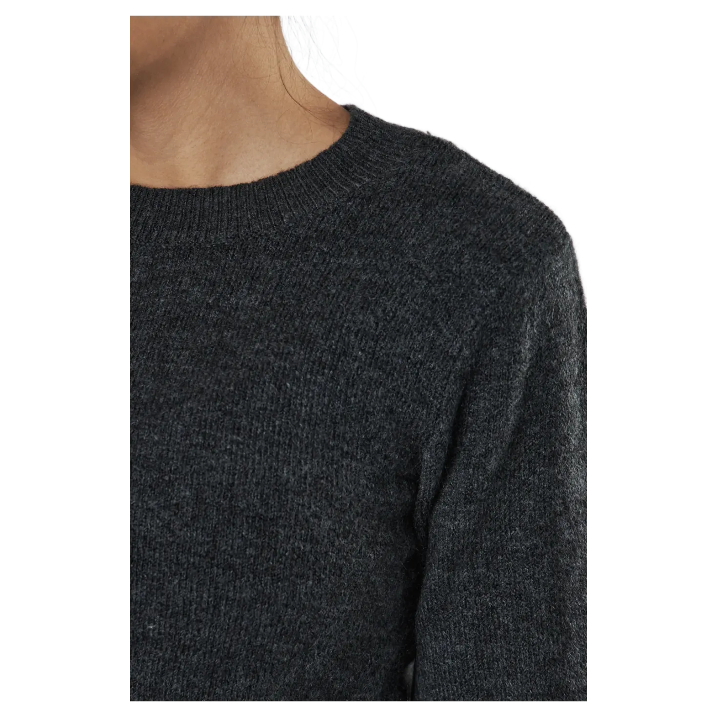 Pcperla Ls Knit Bc Dark Grey Melange