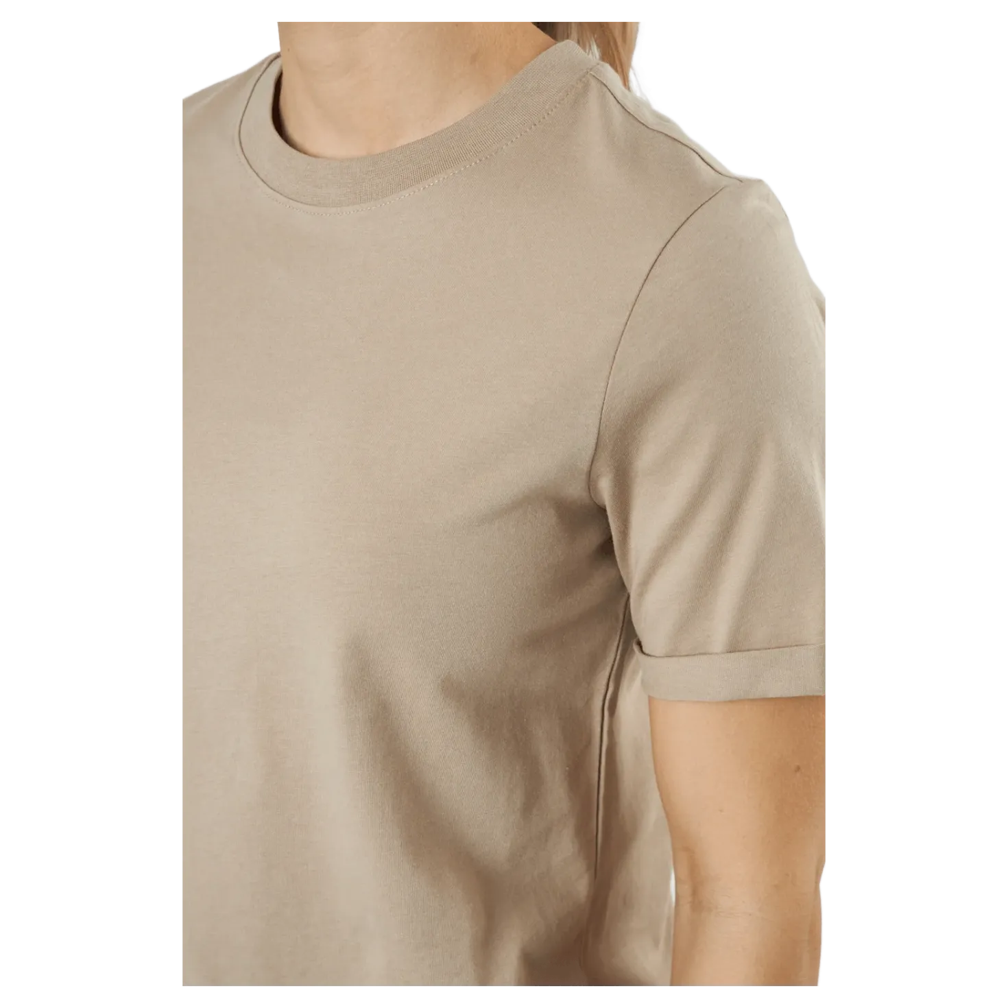 Pcria Ss Fold Up Solid Tee Bc Silver Mink
