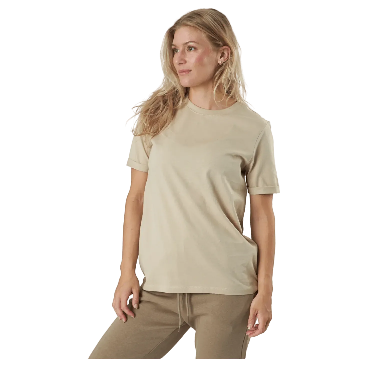 Pcria Ss Fold Up Solid Tee Noo White Pepper