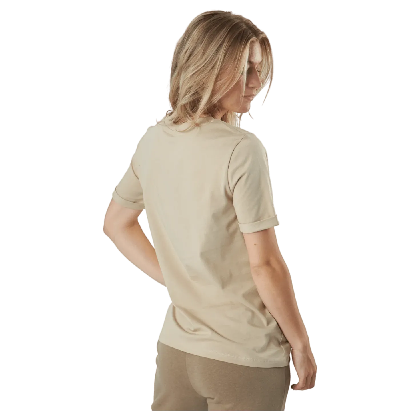 Pcria Ss Fold Up Solid Tee Noo White Pepper