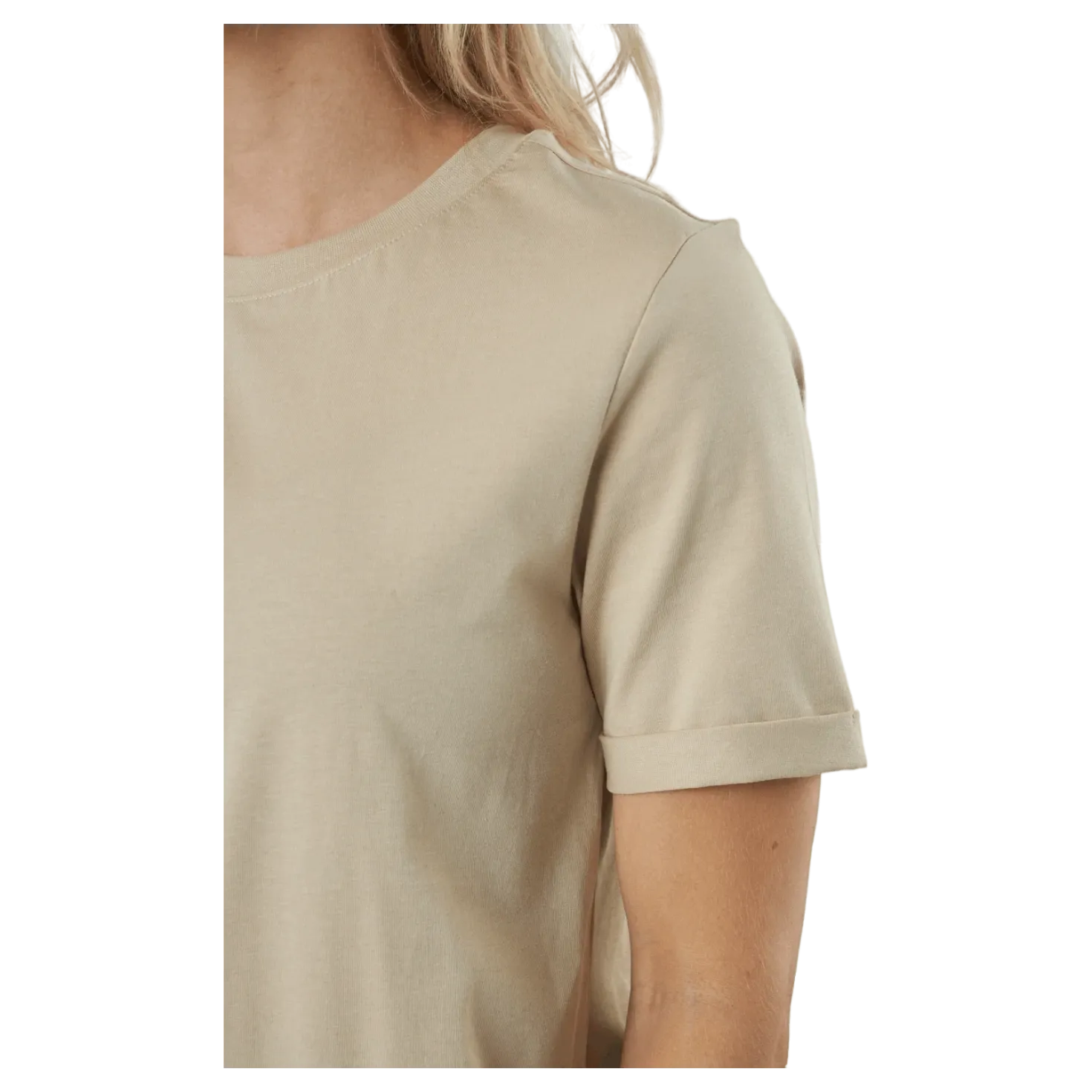 Pcria Ss Fold Up Solid Tee Noo White Pepper