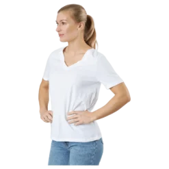 Pcria Ss V-neck Solid Tee Bc Bright White