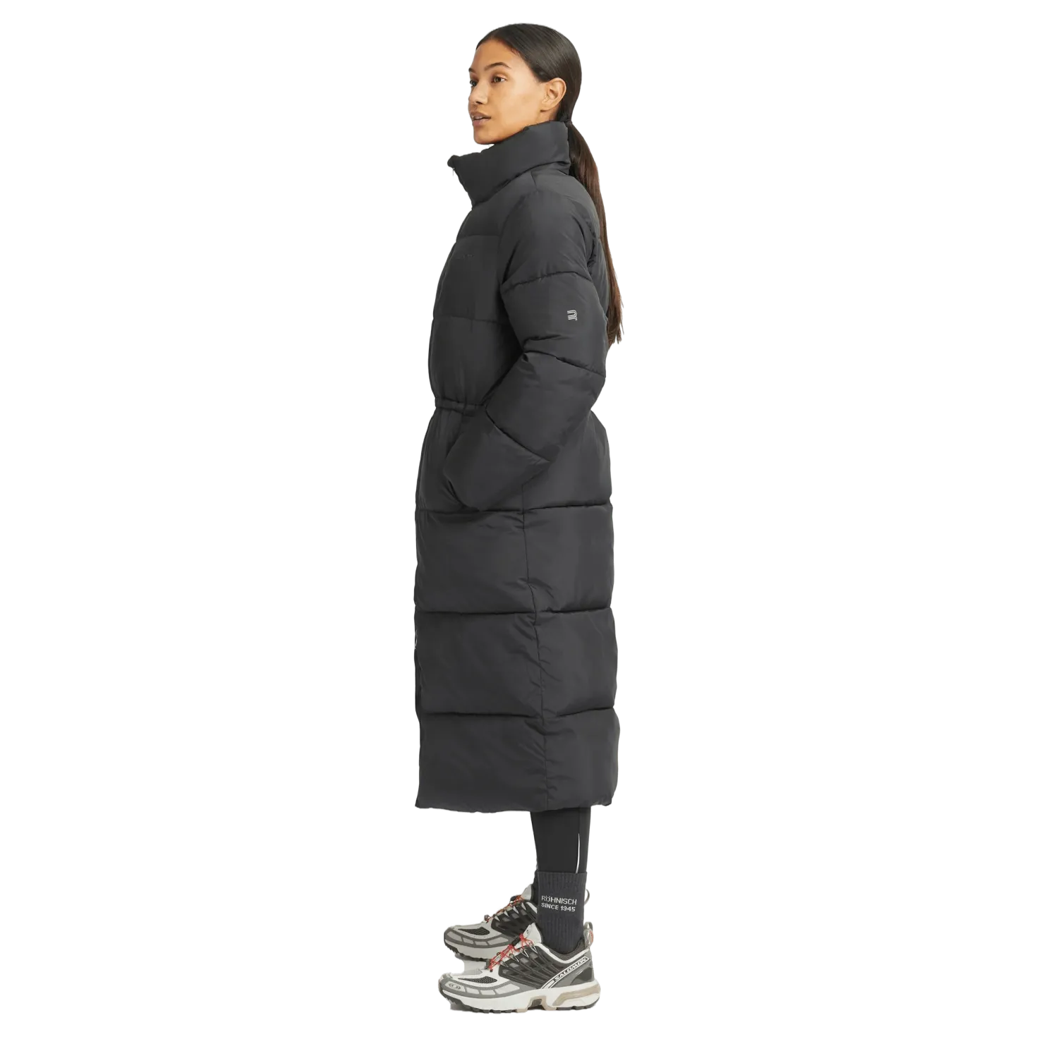 Pebble Drawstring Coat Black