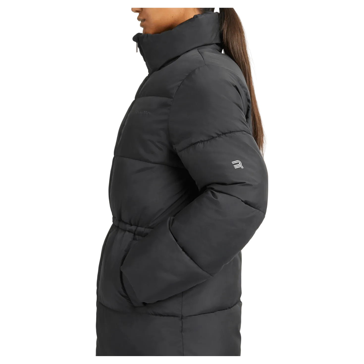 Pebble Drawstring Coat Black