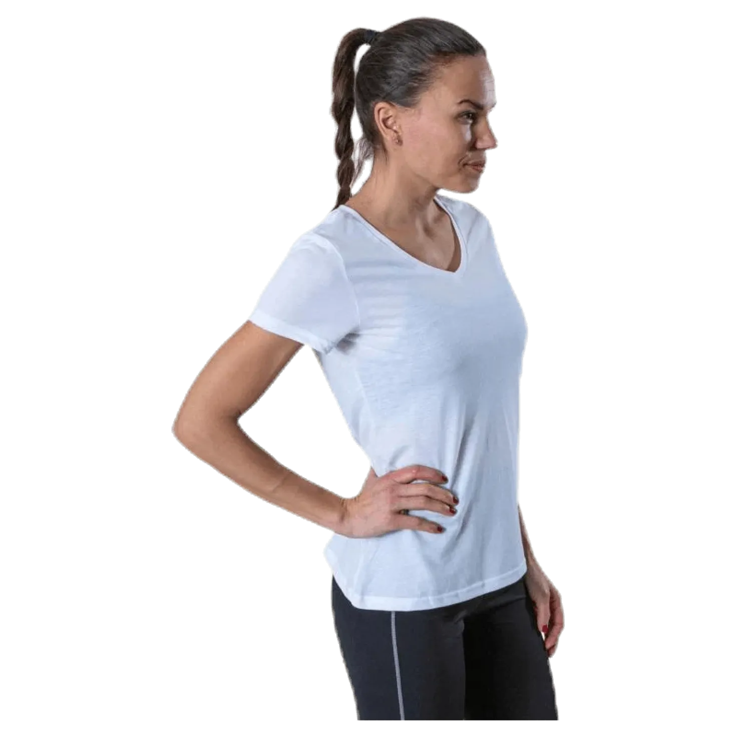 Performance Athl V-Neck Ss Tee White