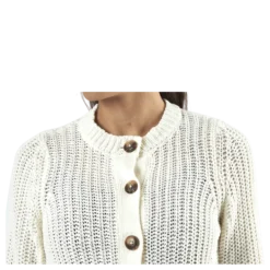 Petula Ls Knit Cardigan White