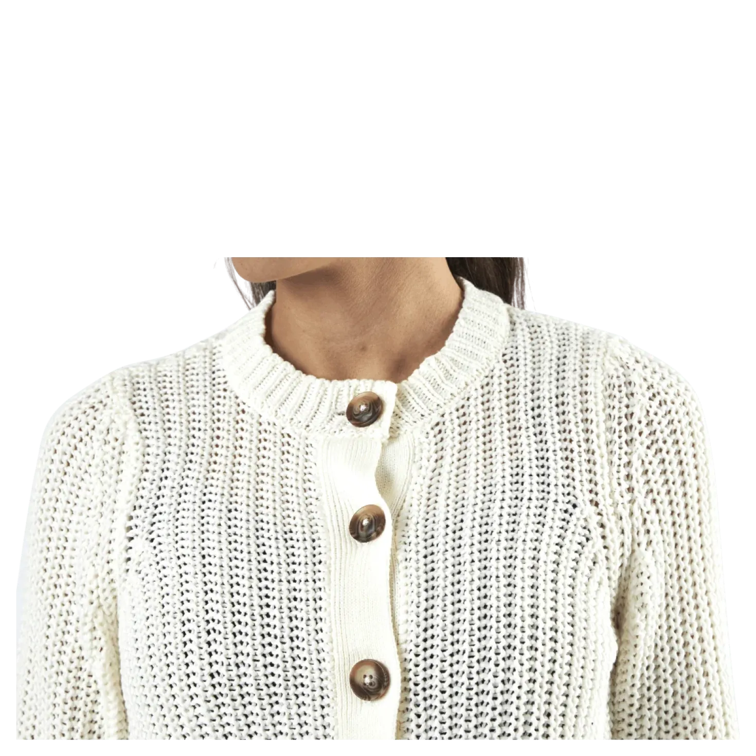 Petula Ls Knit Cardigan White