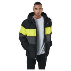 Pirro Blocked Puff Jacket Black-asphalt-sulphur Spring