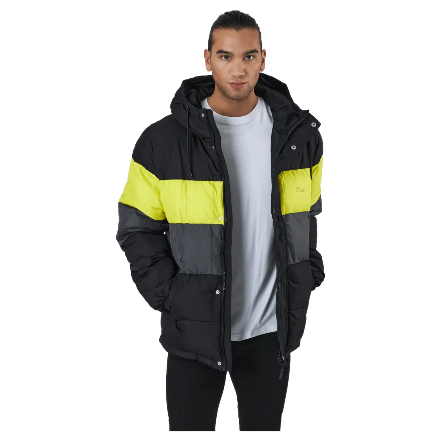 Pirro Blocked Puff Jacket Black-asphalt-sulphur Spring