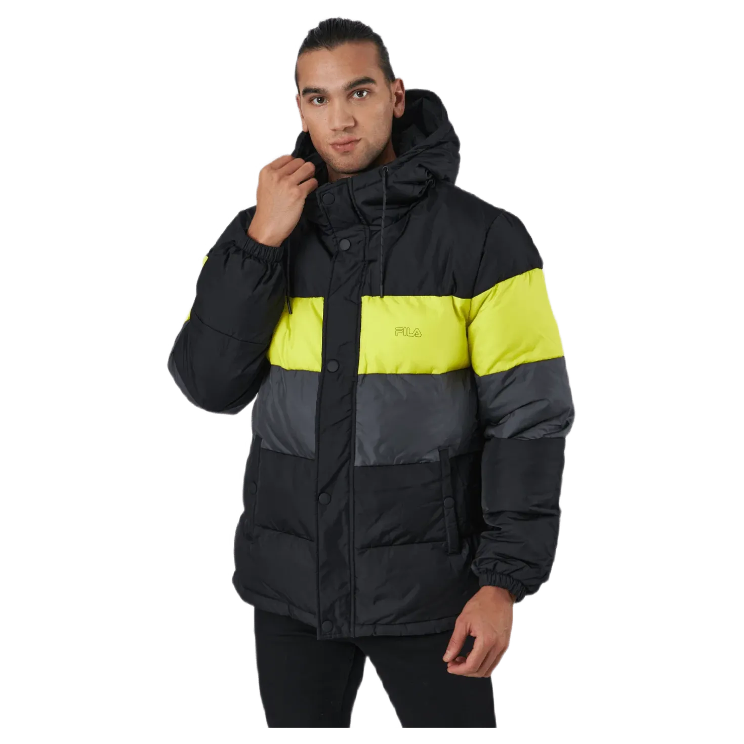 Pirro Blocked Puff Jacket Black-asphalt-sulphur Spring