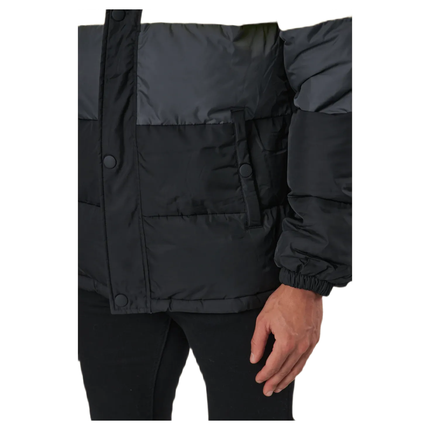 Pirro Blocked Puff Jacket Black-asphalt-sulphur Spring