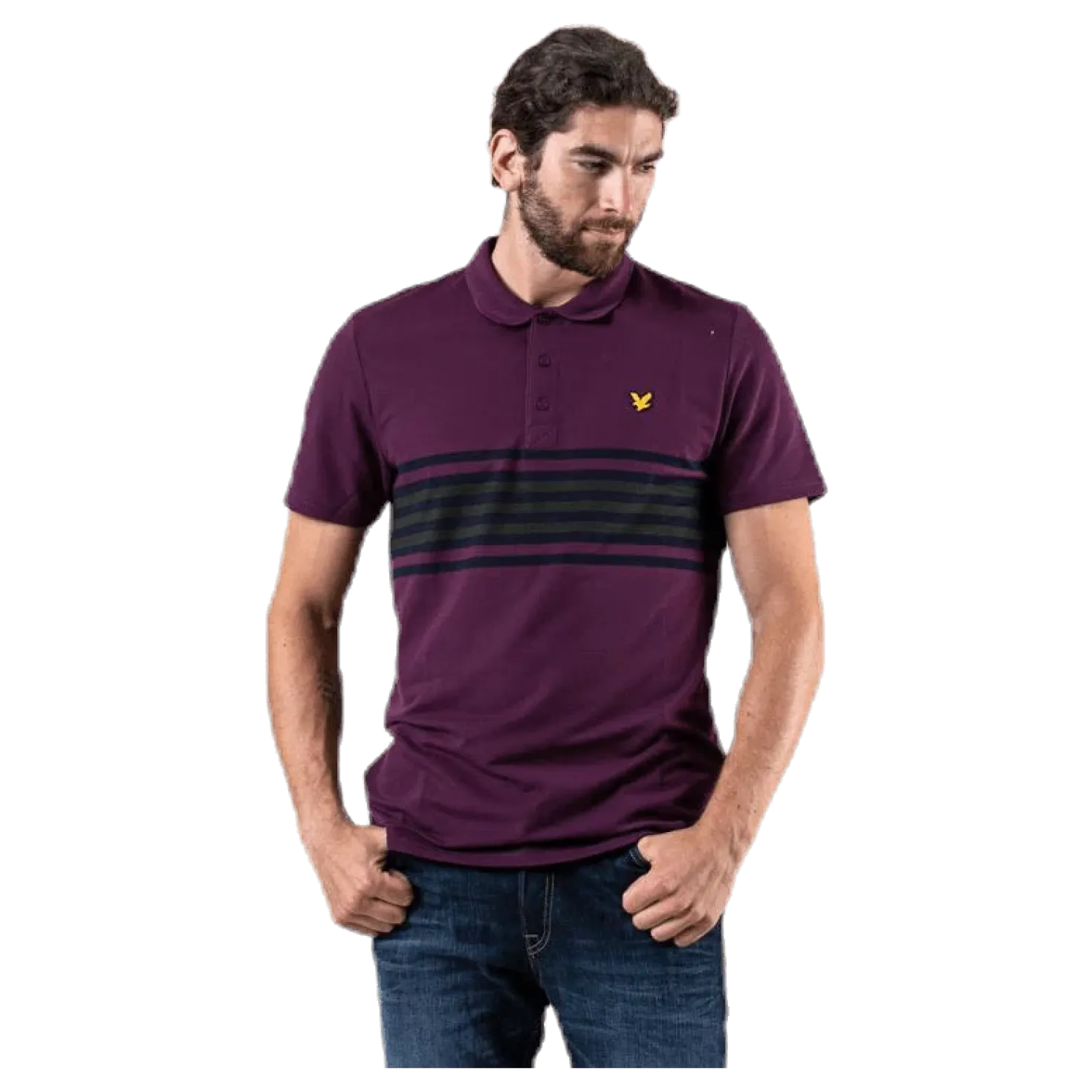 Plus Stripe Polo Blue