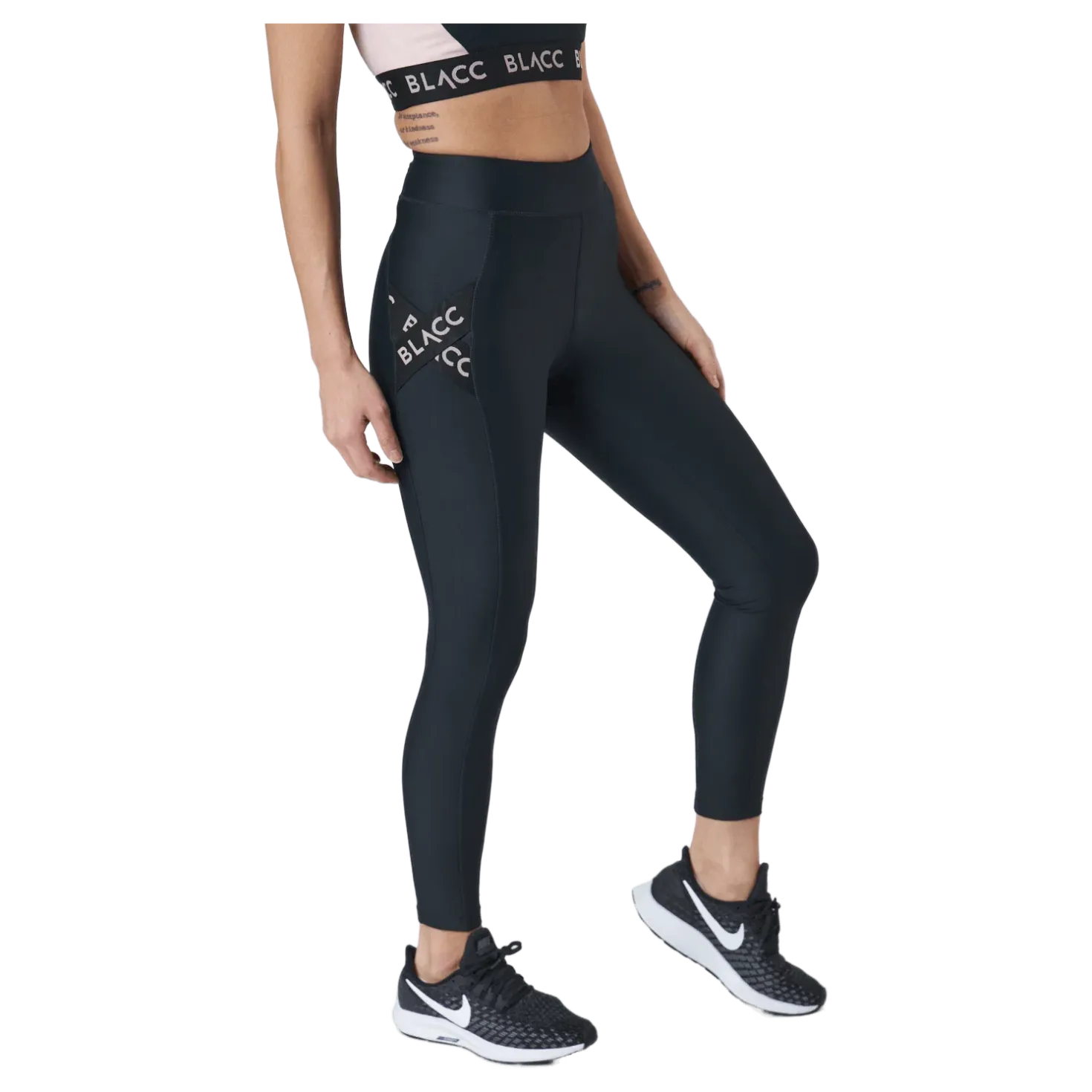 Power X High Waist Tights Black / Pink