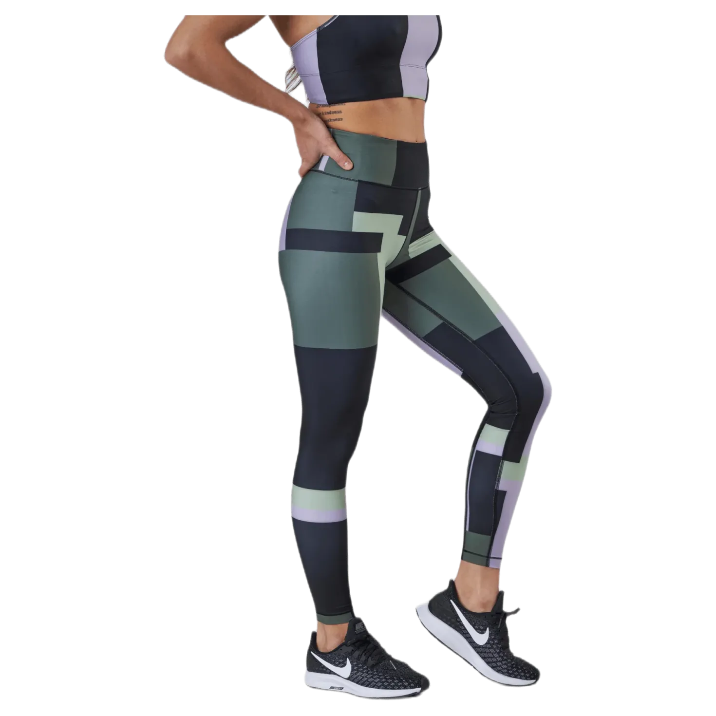 Printed Sport Tights Green