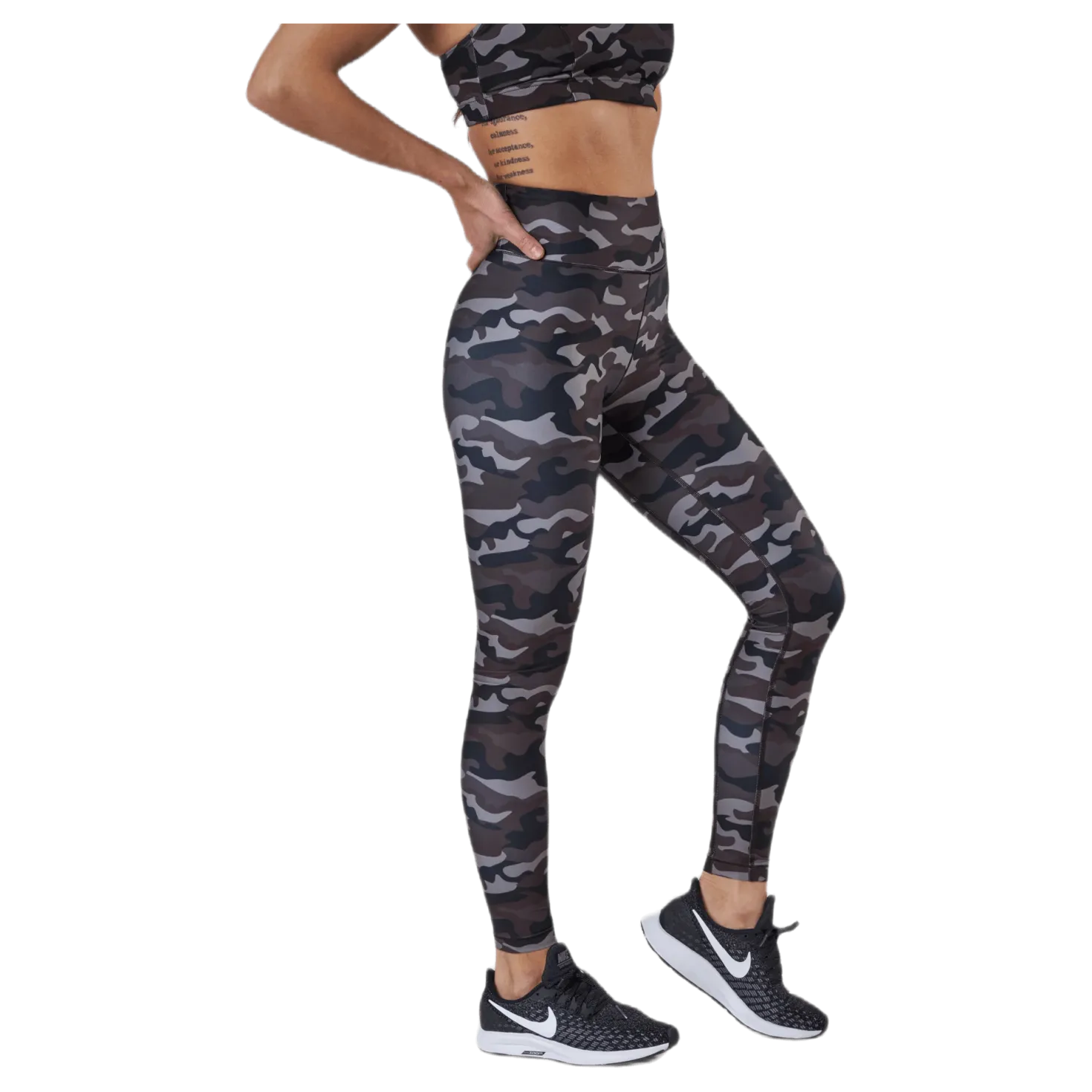 Printed Sport Tights Grey