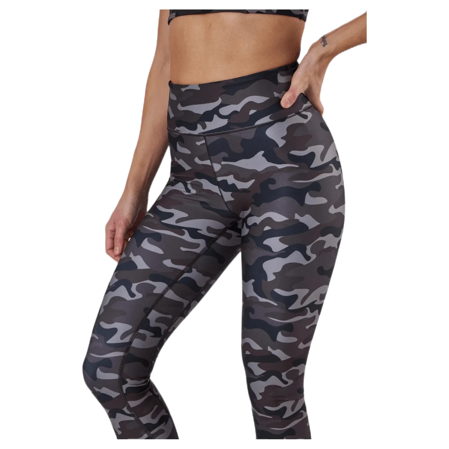 Printed Sport Tights Grey