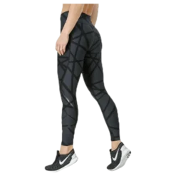 Print Mid-Rise Compression Tights W Black/Grey