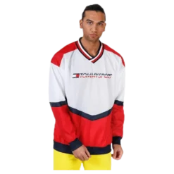 Pull Over Jacket With Rib Red